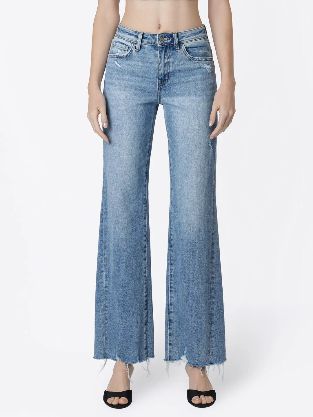 High Rise Slant Side Seam Vintage Flare Jeans