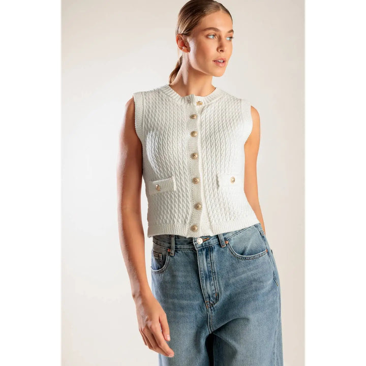 Ivory Sweater Knit Vest