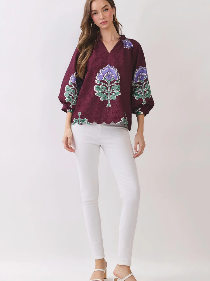 Iris Scalloped Top