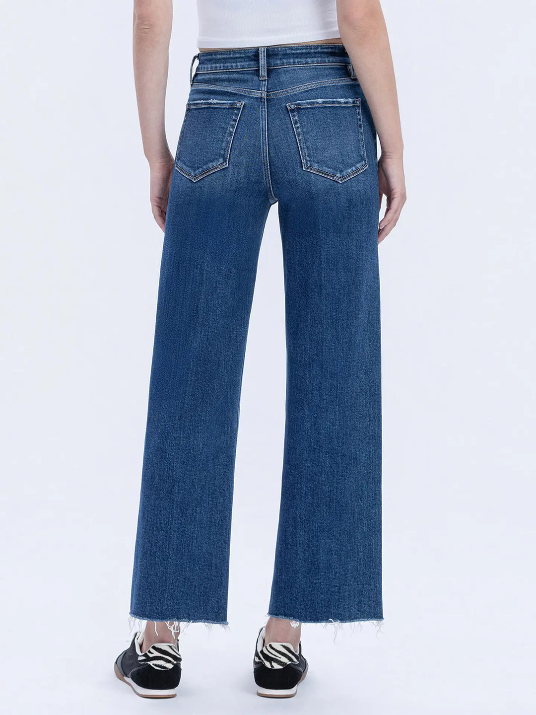 High Rise Trouser Press Wide Leg Jeans