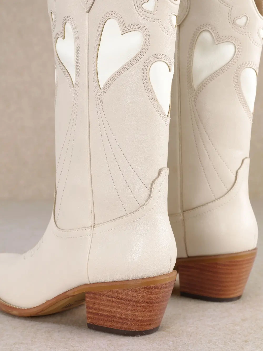 Mira Heart Cutout Design Western Mid-Calf Boots