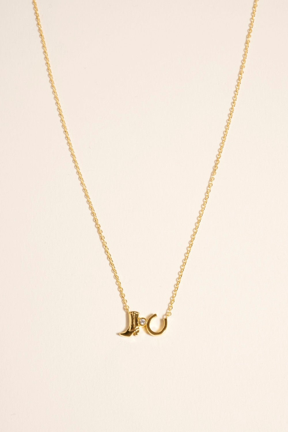18k Gold Dipped Rodeo Boot Horseshoe Necklace