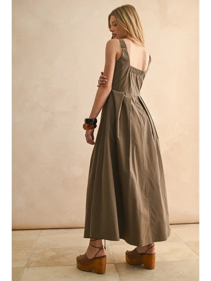 The Mocha Pleated Dress