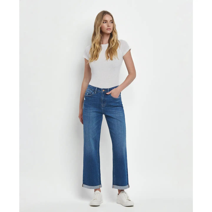 Double Cuffed Straight Jeans