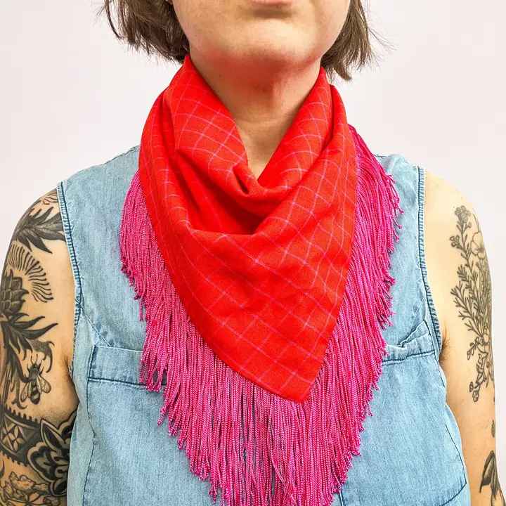 Fringe Bandana-Red