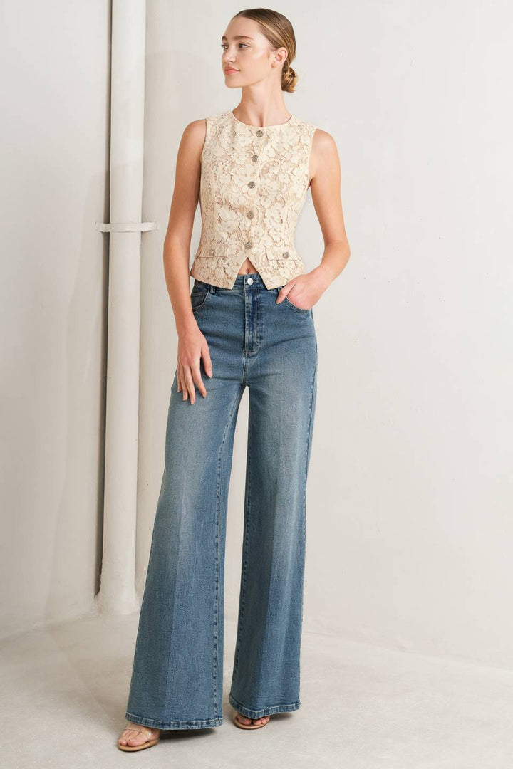 Beige Lace Vest