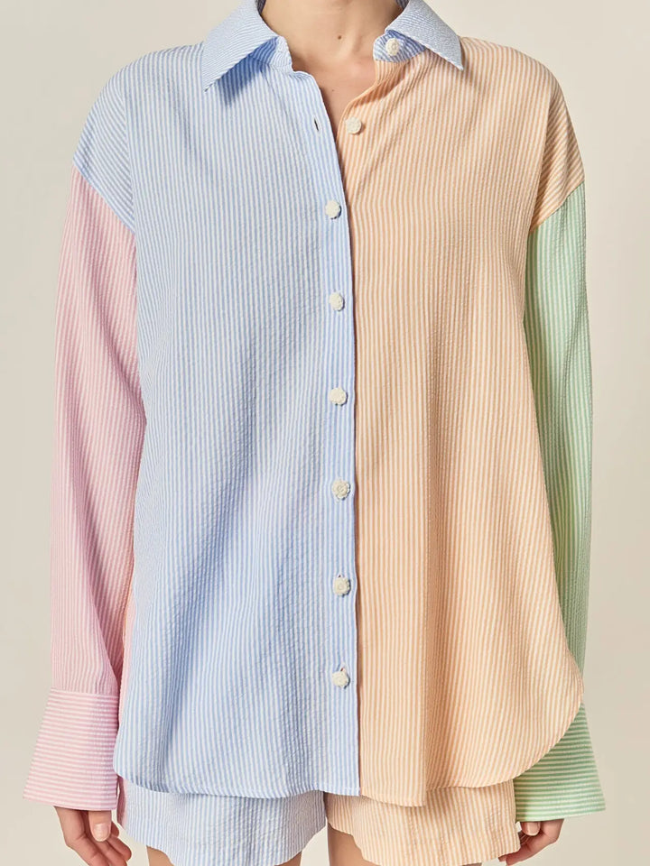 Color Block Stripe Shirt