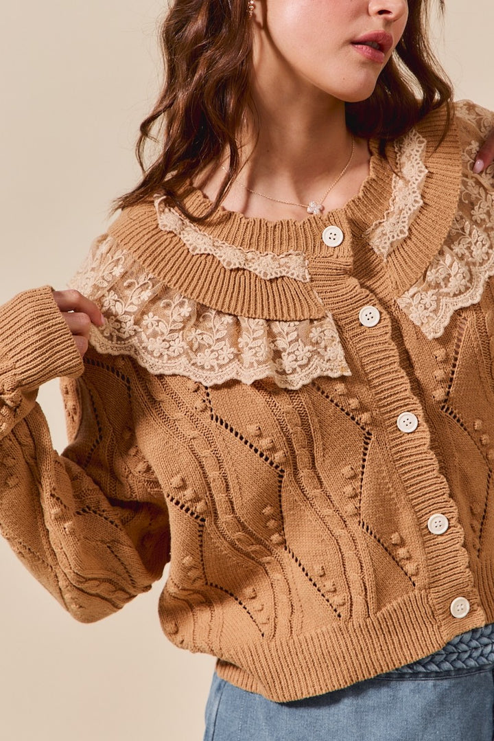 Lace Ruffled Cardigan