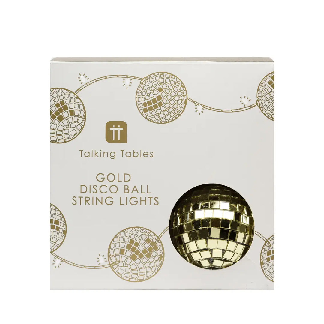 Gold Disco Ball String Lights, Christmas Party or Nye - 5ft