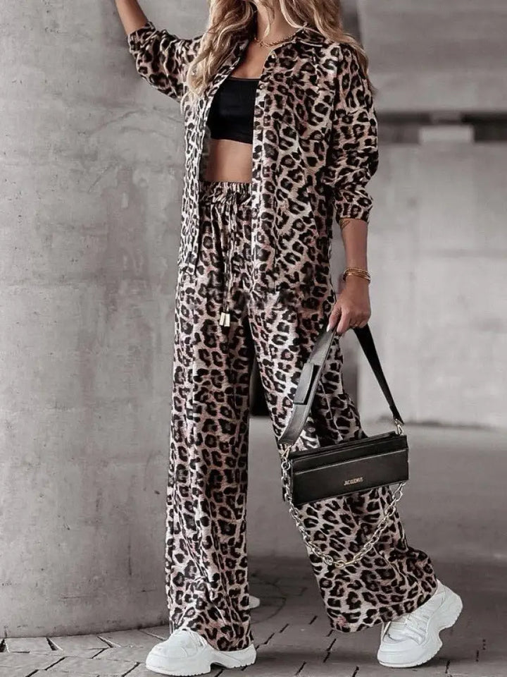 Leopard Print Two Piece Set