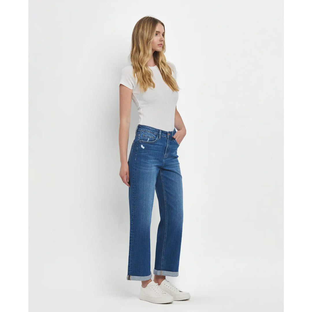 Double Cuffed Straight Jeans