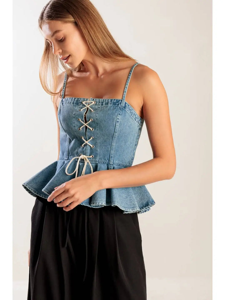 Washed Denim Top