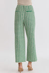 Tweed High Waisted Wide Leg Pants