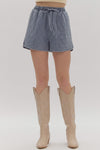 Quilted Denim Shorts