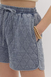 Quilted Denim Shorts