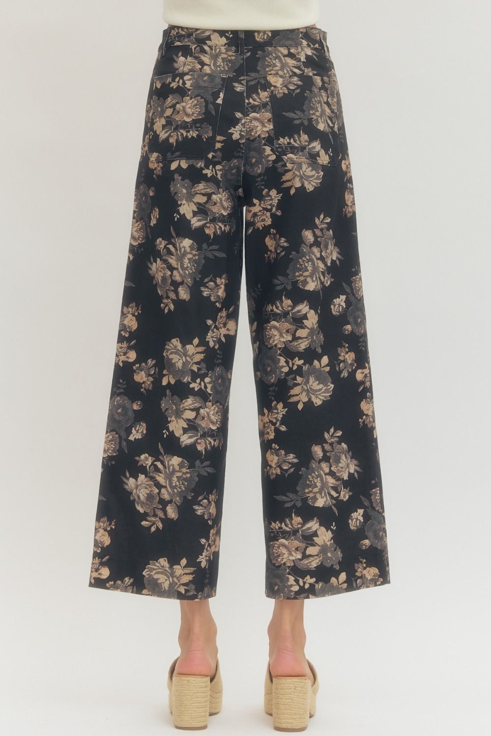 Black Floral Pants