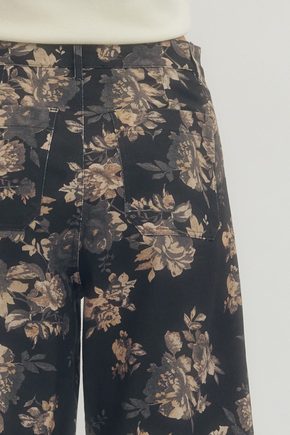 Black Floral Pants