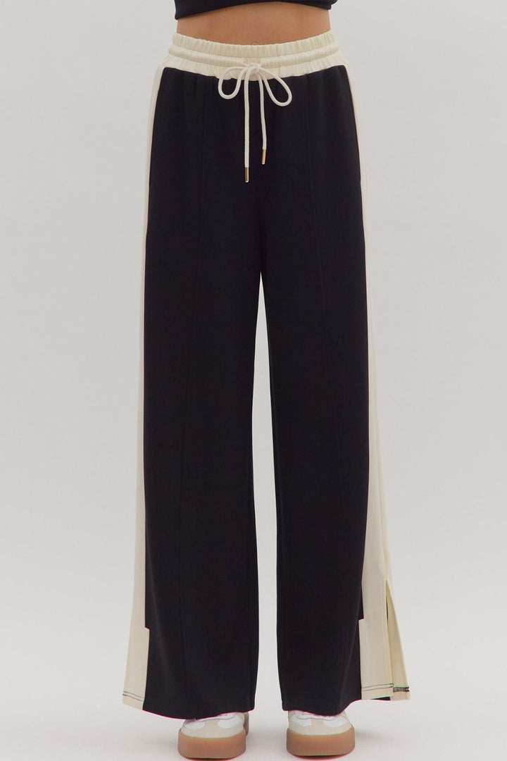 Black Wide Leg Knit Pants