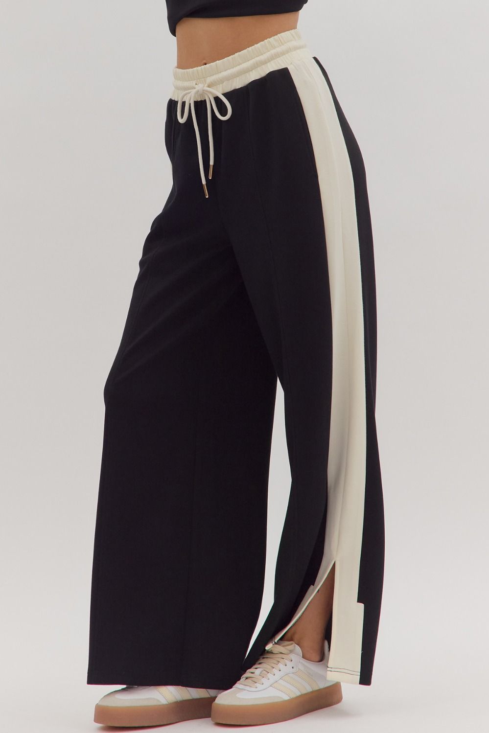 Black Wide Leg Knit Pants