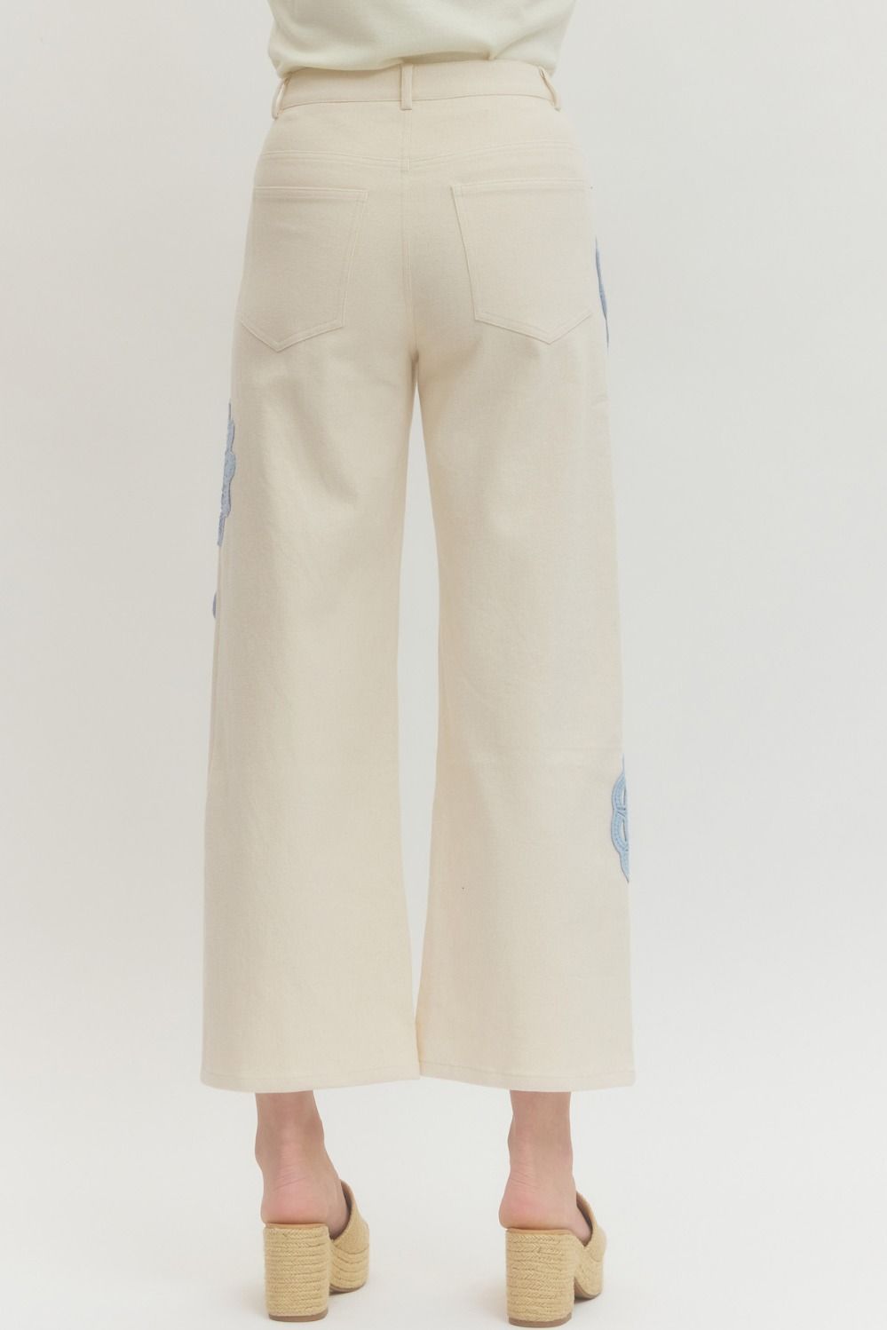 Floral Lace Applique Pants