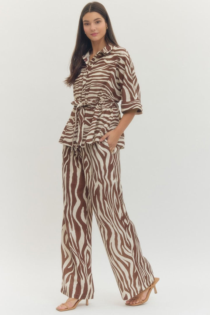 Zebra Wide Leg Pants