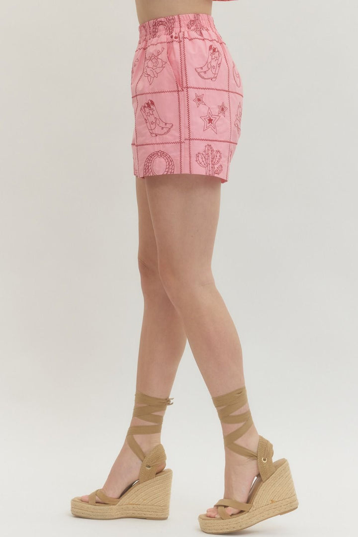 Western Embroidered Shorts