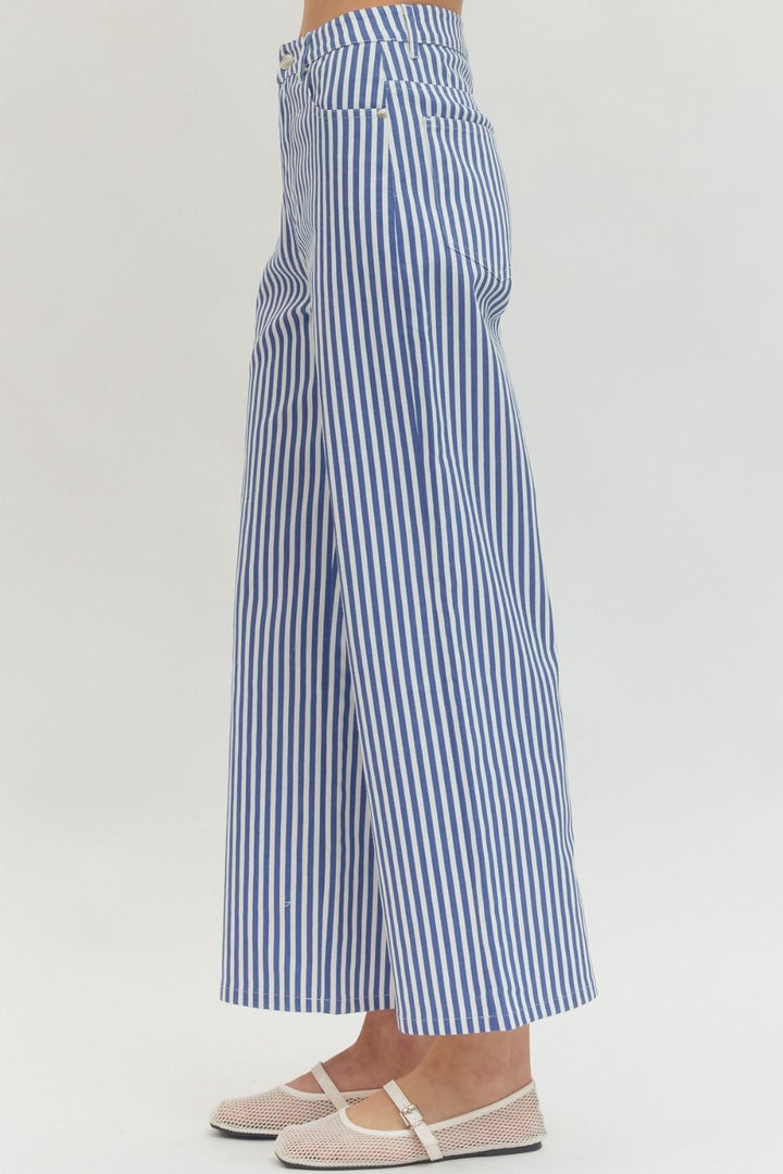 Denim Striped Pants
