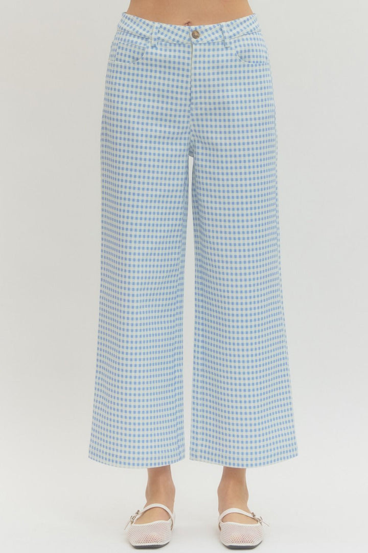 Blue Gingham Pants