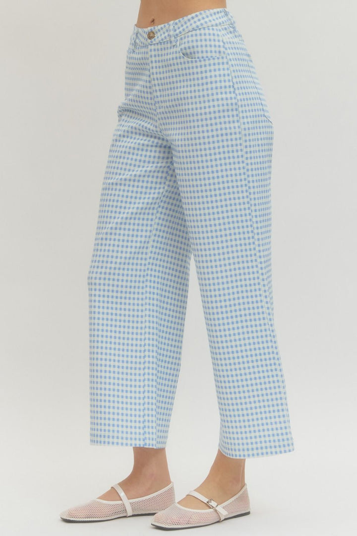 Blue Gingham Pants