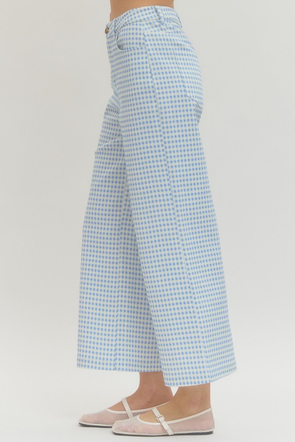 Blue Gingham Pants