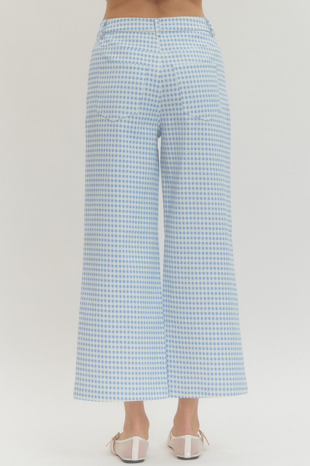 Blue Gingham Pants