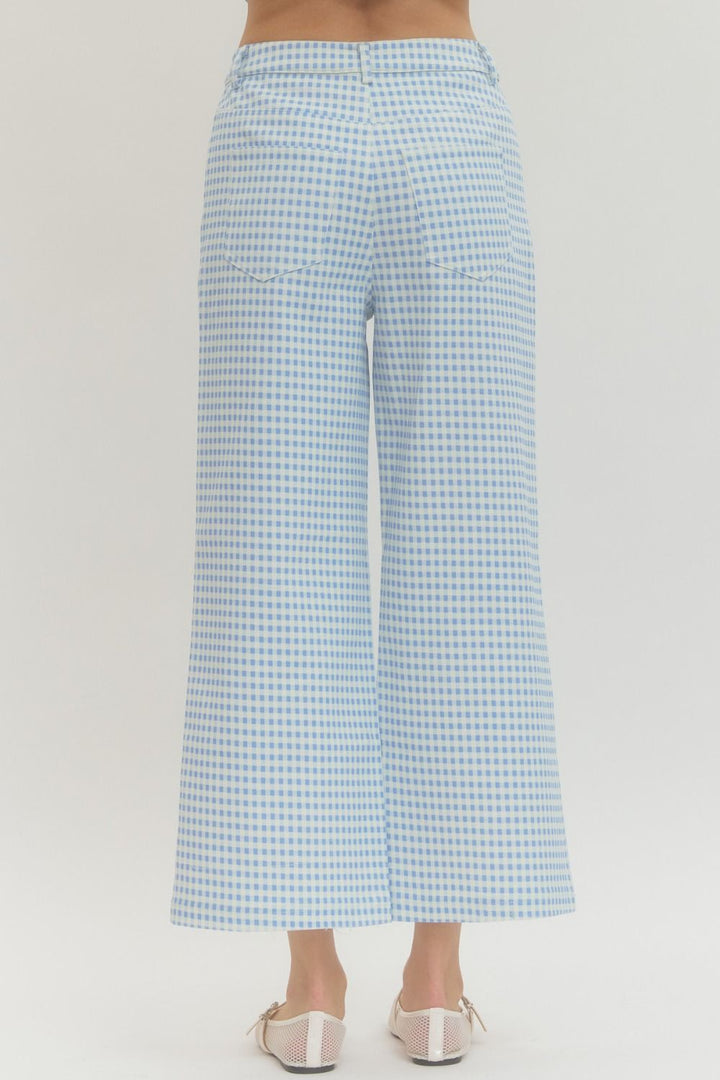 Blue Gingham Pants