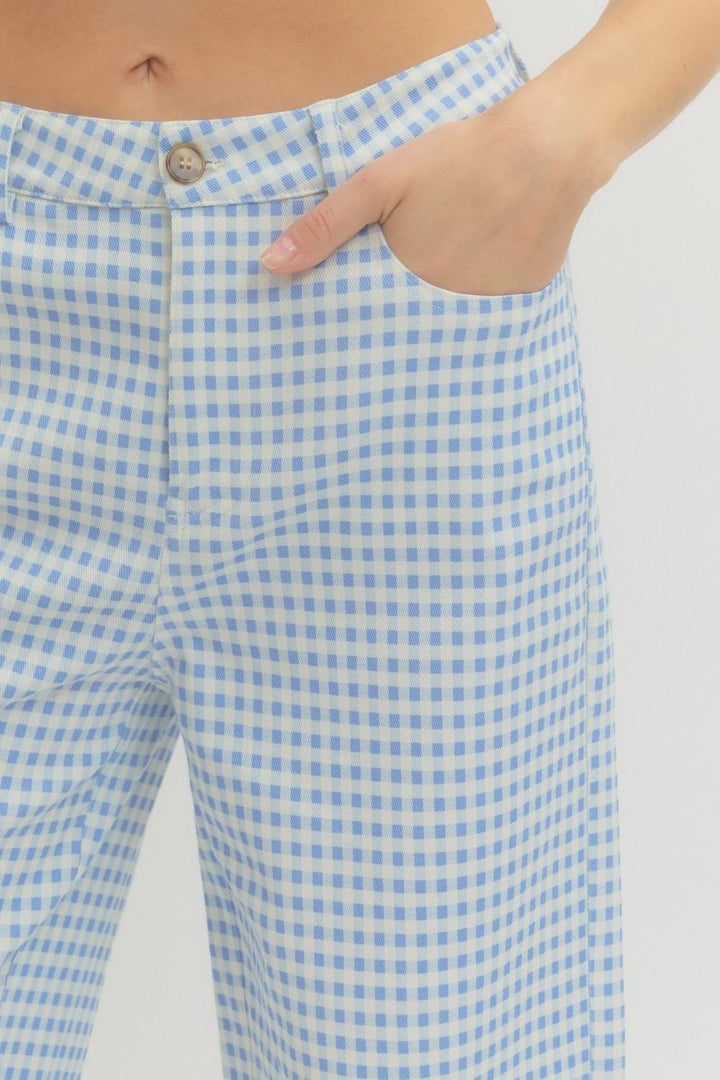 Blue Gingham Pants