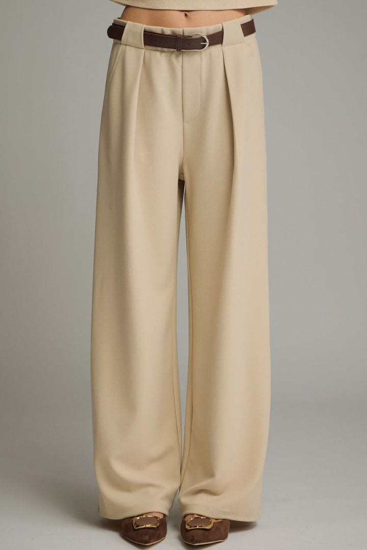 Ecru Pleated Trouser