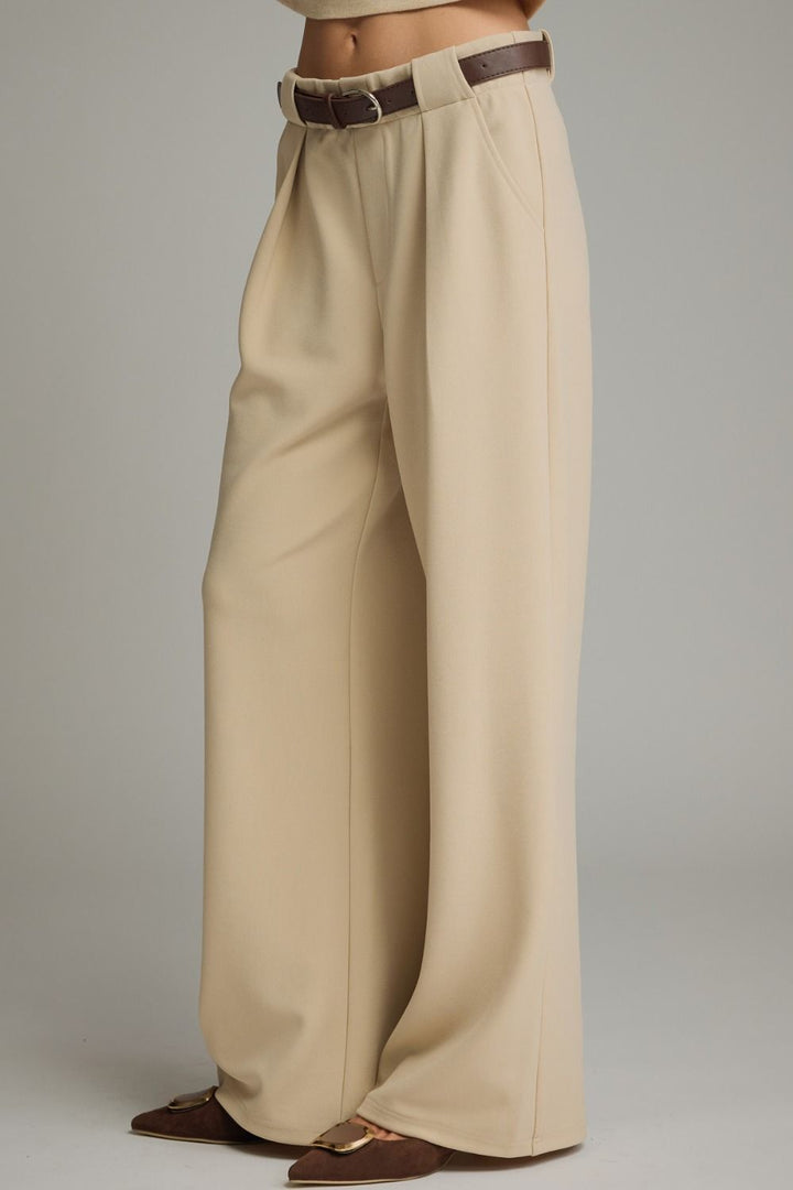 Ecru Pleated Trouser
