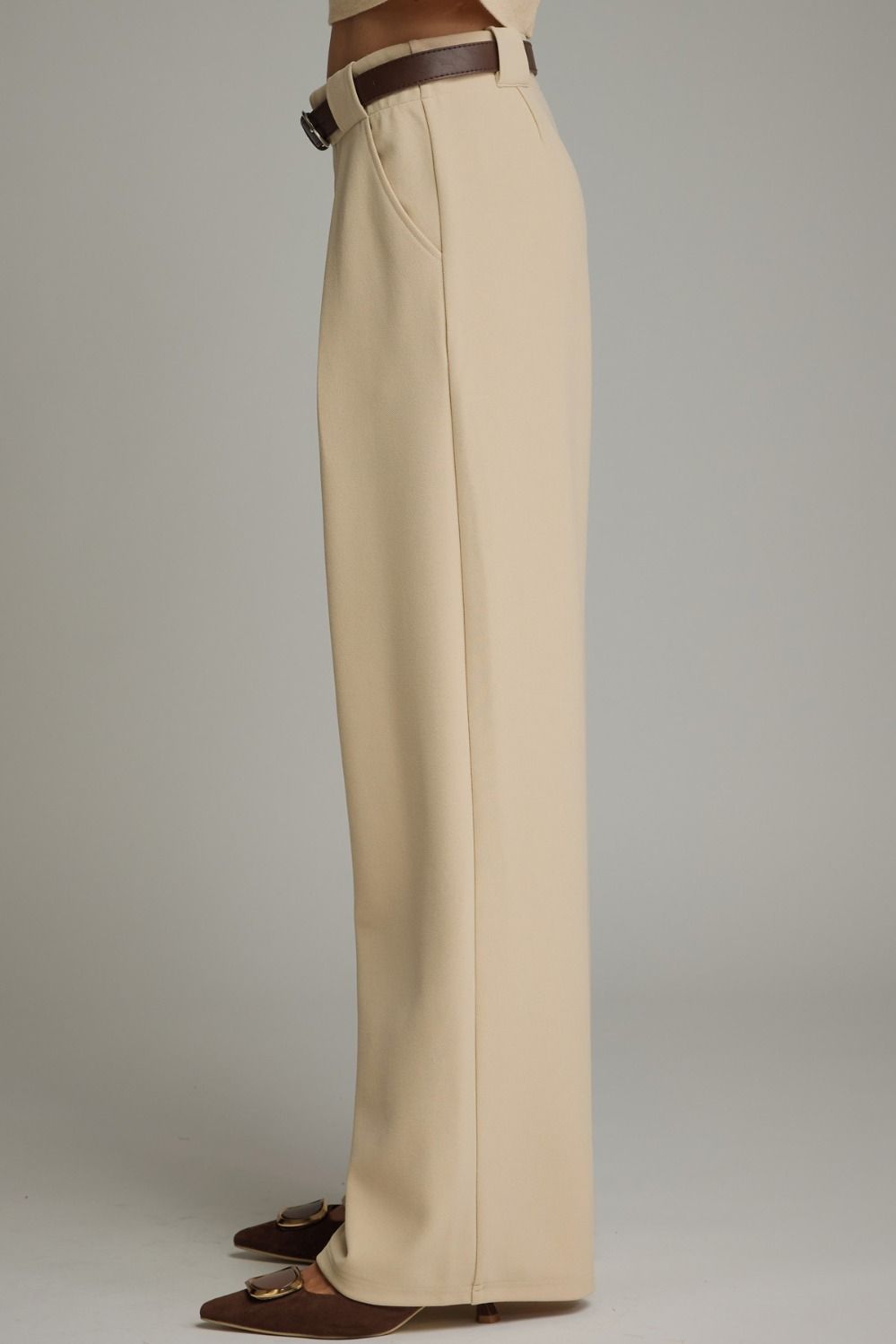 Ecru Pleated Trouser