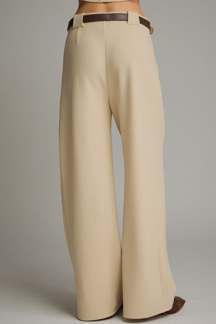 Ecru Pleated Trouser
