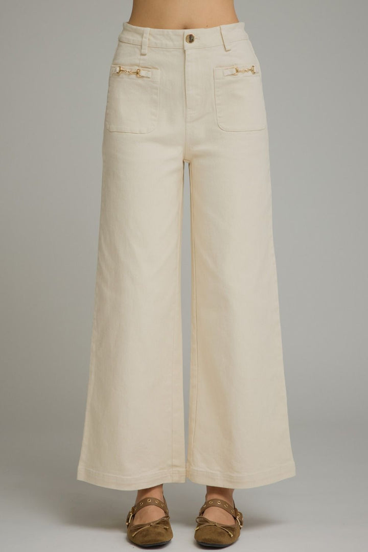 Horse-Bit Wide Leg Pants