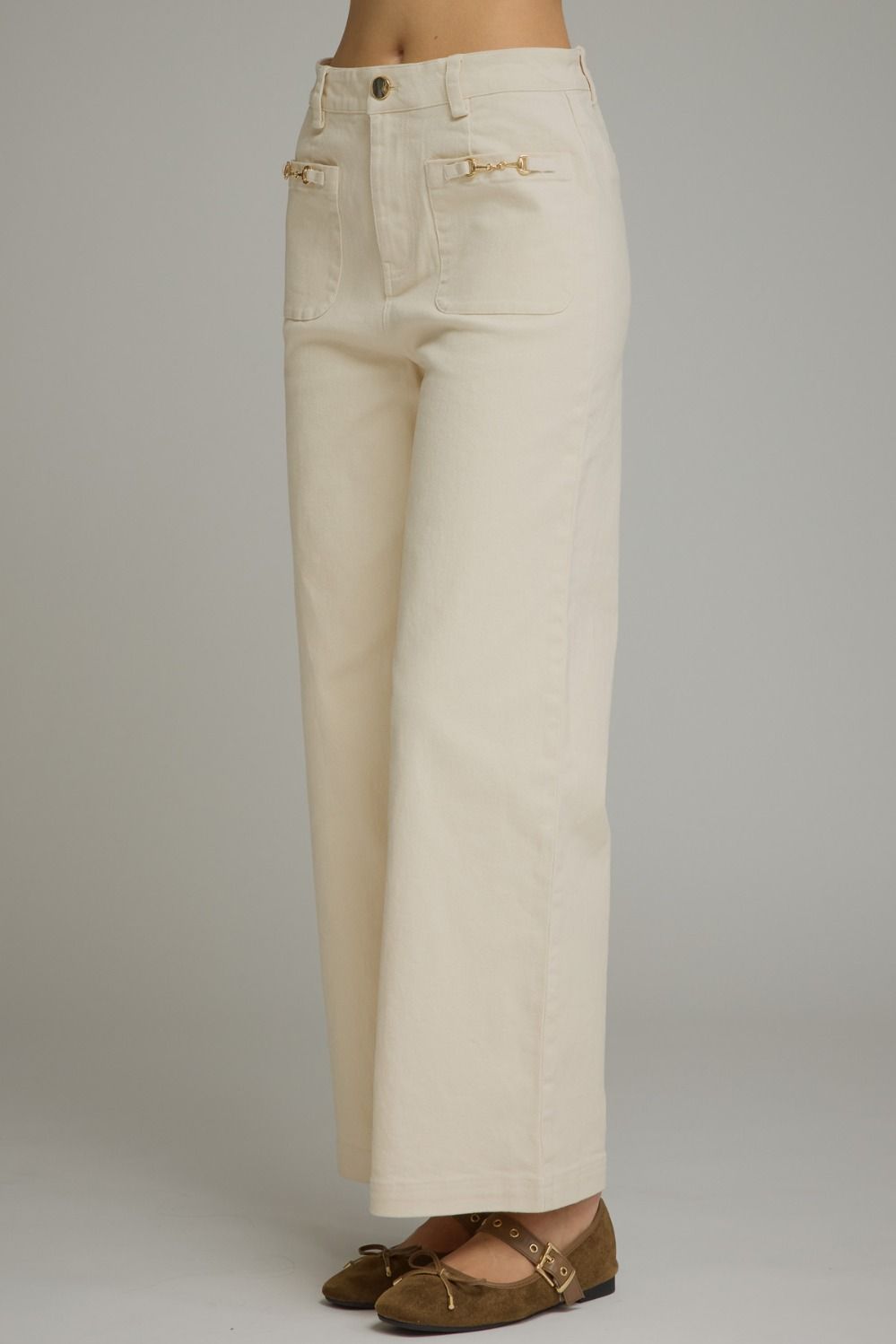 Horse-Bit Wide Leg Pants