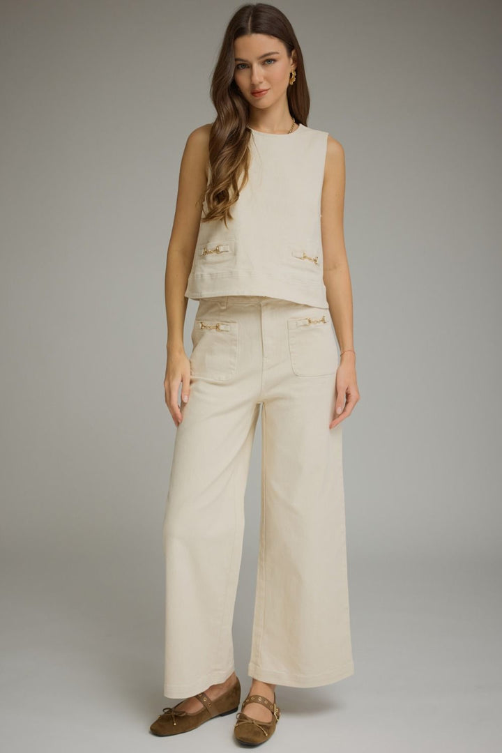 Horse-Bit Wide Leg Pants