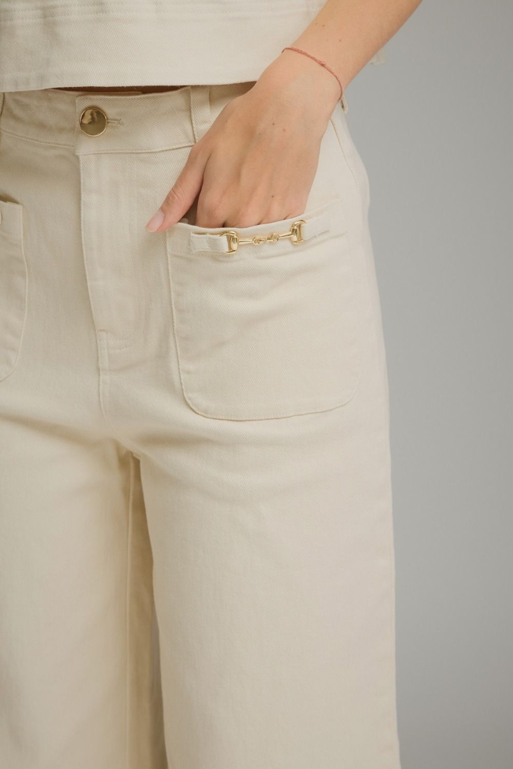 Horse-Bit Wide Leg Pants