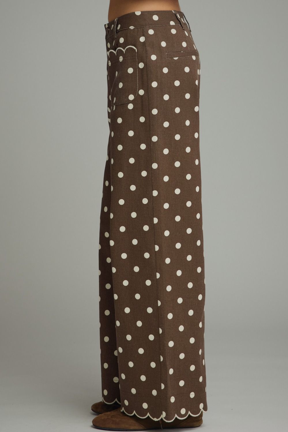 Scalloped Trimmed Polka Dot Pants