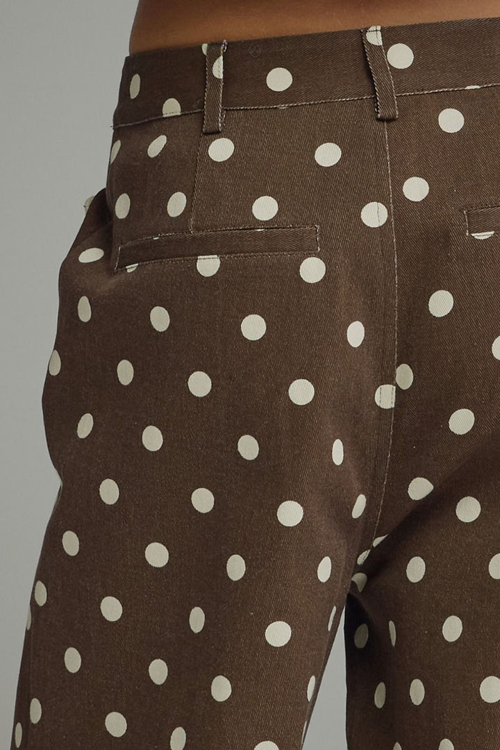Scalloped Trimmed Polka Dot Pants