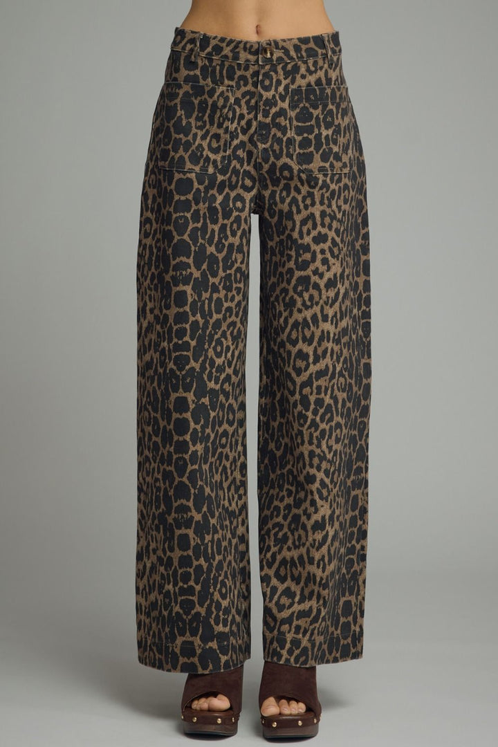 Leopard Print Front Pocket Pants