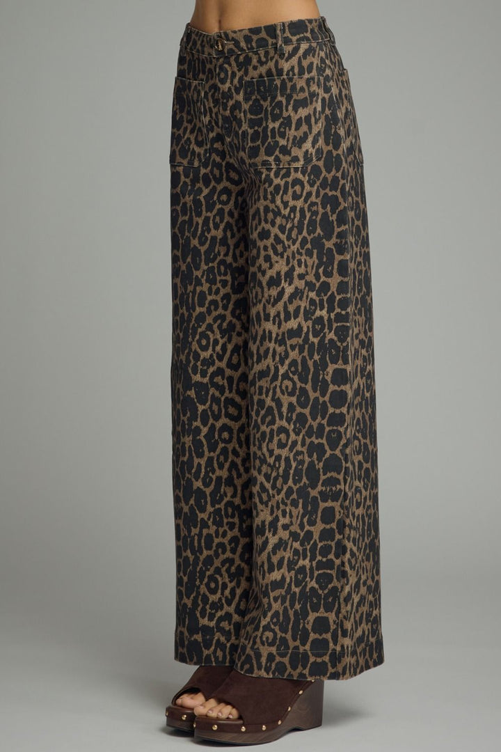 Leopard Print Front Pocket Pants