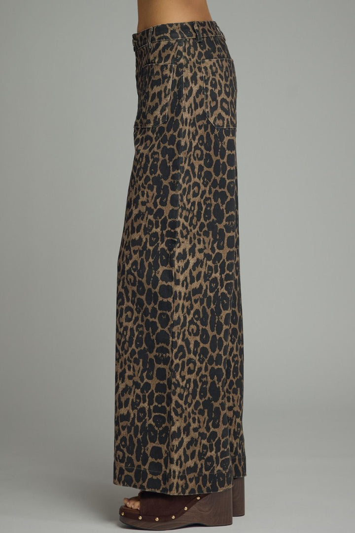 Leopard Print Front Pocket Pants