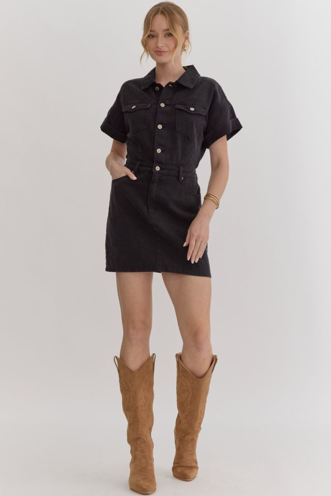 Collared Button Up Dress