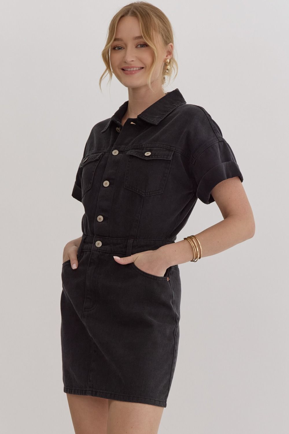 Collared Button Up Dress