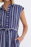 Striped Button Up Mini Dress