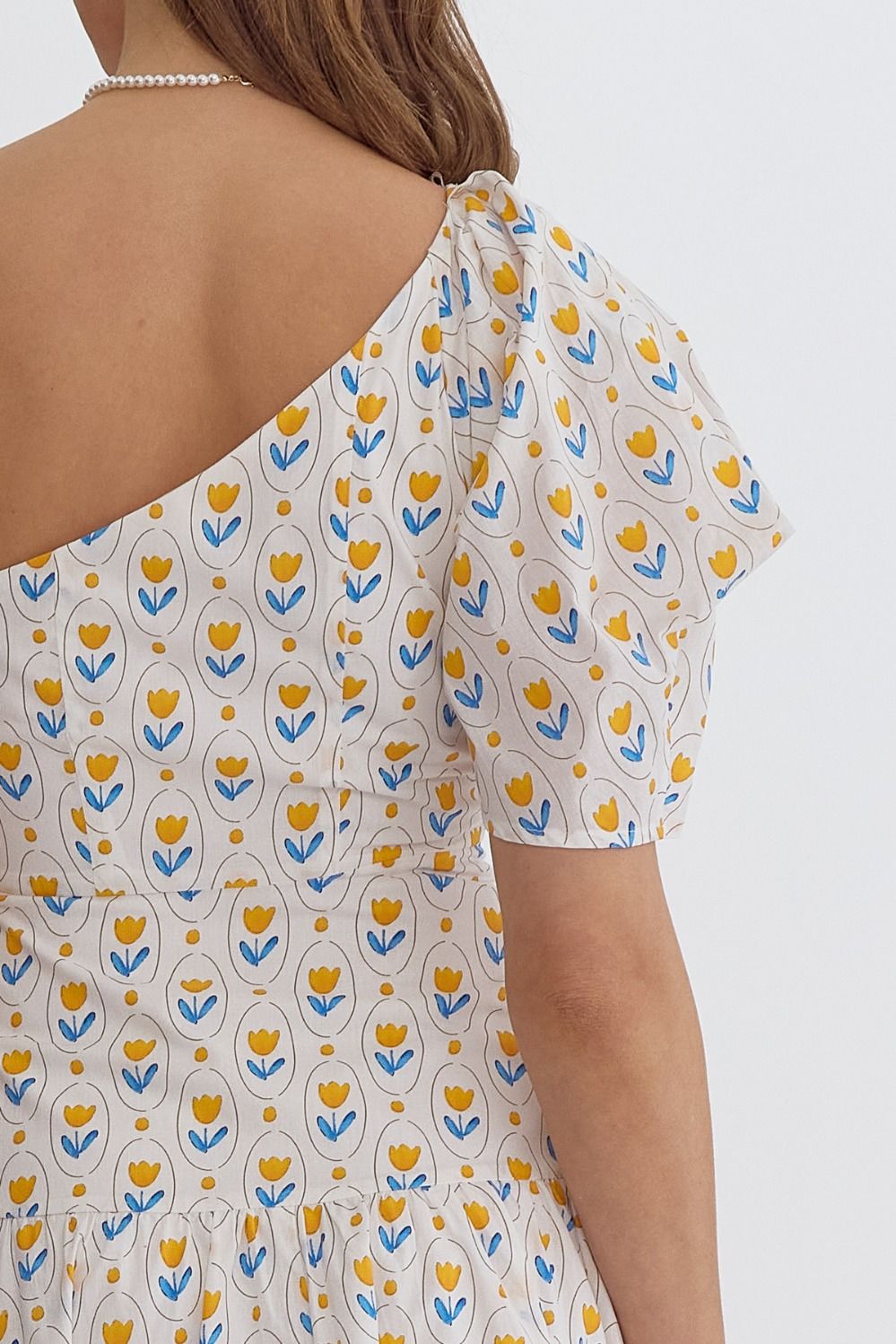 One Shoulder Flower Print Dress Southern Trends One Shoulder Flower Print Dress Southern Trends